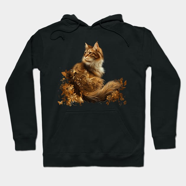 Cottagecore Aesthetic Cat Fields Hoodie by Tosik Art1